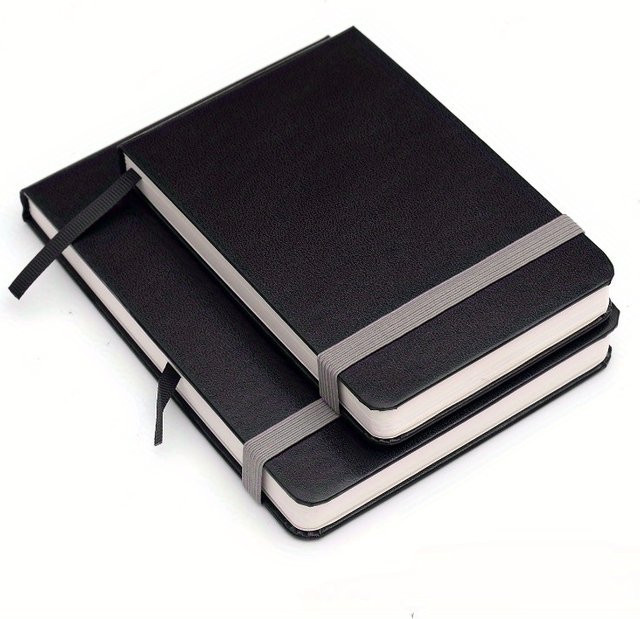 Aquarell-Handbuch aus Holzzellstoff mit 24 Seiten im antiken Stil, quadratisch, Schwarz, 300 g - Bild 1