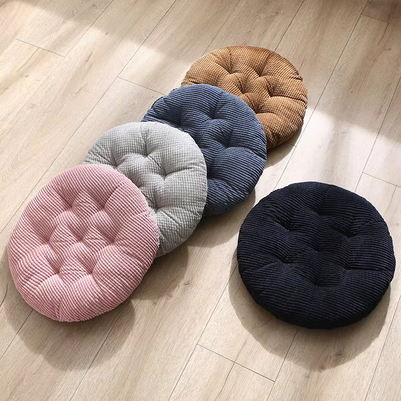 Rundes Cord-Sitzkissen von DHDH in Pink für Hocker, Tatami und Erkerfenster - Bild 4