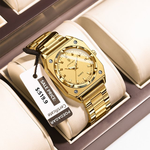 POEDAGAR Armbanduhr, Quarz, Edelstahl, Silber, Damen - Bild 1