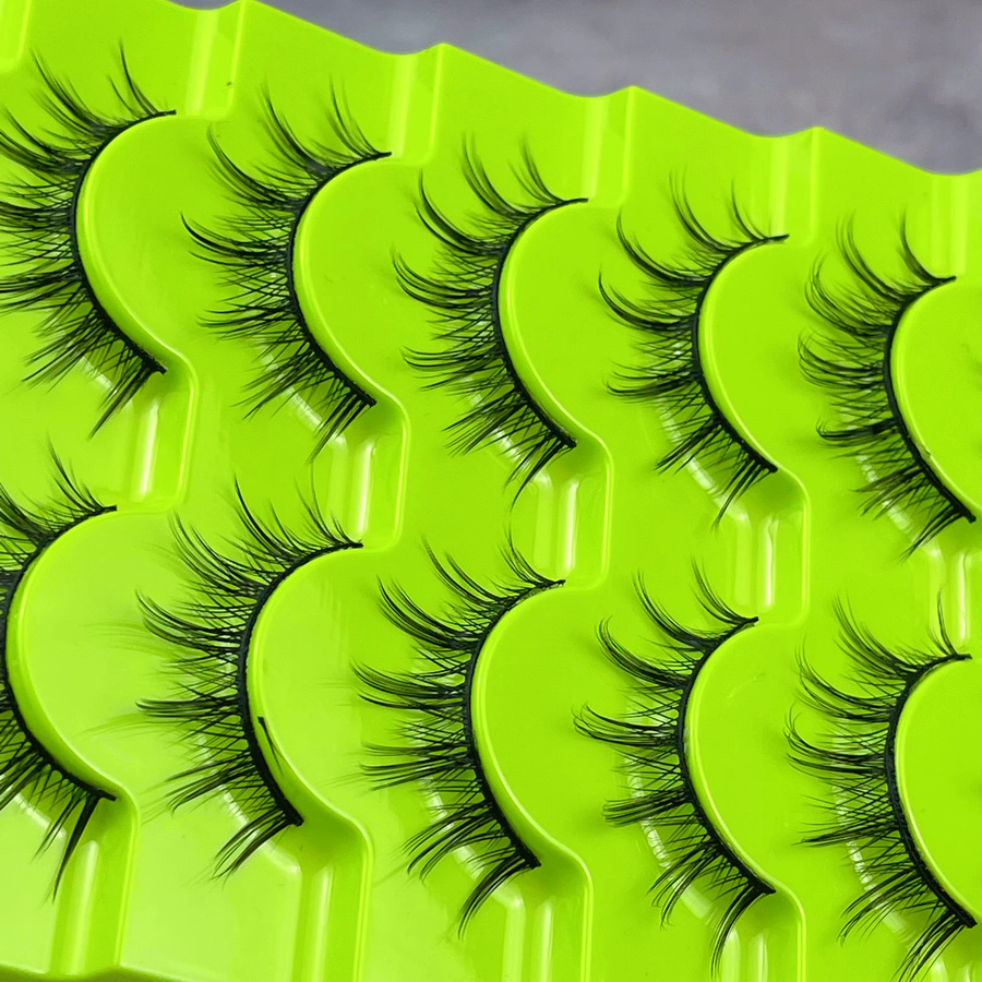 LIMEIKAI Comic-Wimpern, 7 Paar, 3D-Lockenwimpern mit spitzem Schwanz - Bild 3