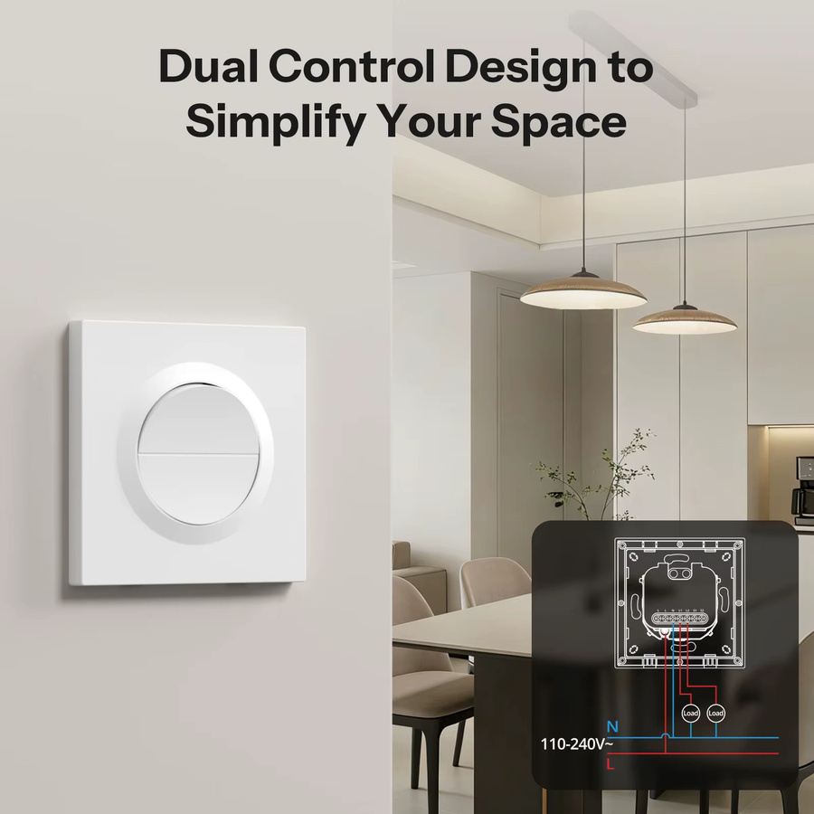 SONOFF Orb-ZBW2 Zigbee Intelligenter Wandschalter MINI-ZB2GS-E in Weiß mit 2 Tasten, 2 Kanäle, 16A Gesamtlast, Zigbee-Router und Signalverstärker sowie Relais-Ablösemodus - Bild 2