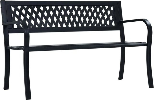 Furnicato Gartenbank modern in Schwarz aus Stahl und Kunststoff, Breite: 120 cm, Höhe: 76 cm, Tiefe: 51 cm - Bild 1