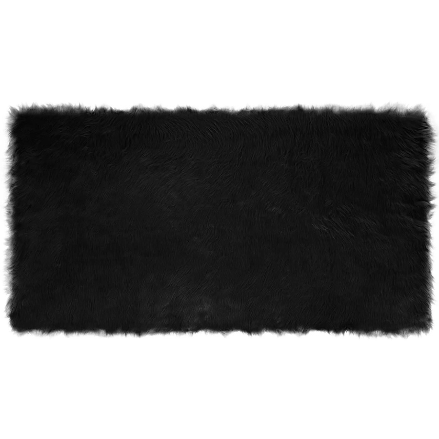 vidaXL Kunstschaffell Teppich Tafalla Schwarz B: 80 cm, T: 150 cm aus Polyester - Bild 2