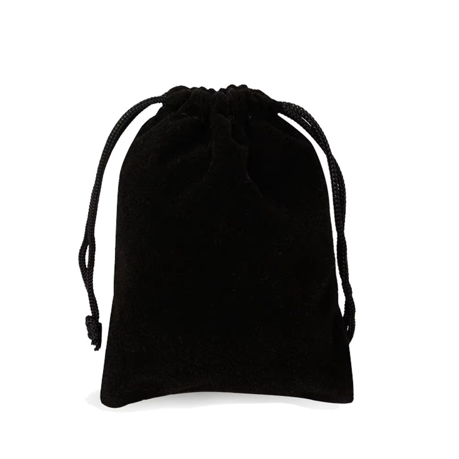 10 Stück schwarze Samtstoff-Schmuckbeutel mit Kordelzug für Hochzeiten und Geschenke - Bild 3