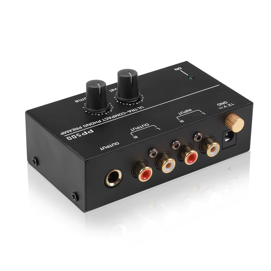 Kebidumei Phono-Vorverstärker in Schwarz mit Stufenlautstärkeregler, RCA-Eingang und 1/4 Zoll TRS-Ausgang für Plattenspieler - Bild 6