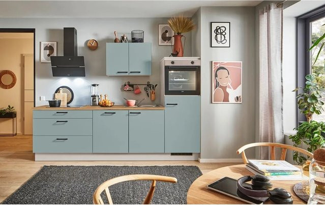 pino Küchenzeile Nordisch Grün mit Geräteschrank, Breite: 280 cm - Bild 1