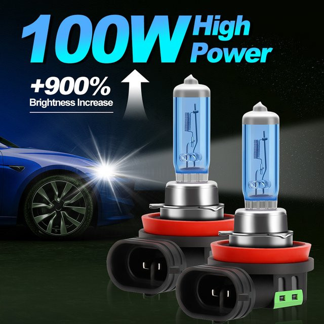 LSLIGHT Superhelle Halogenlampen für Scheinwerfer und Nebelscheinwerfer 100W 6000K transparent - Bild 1