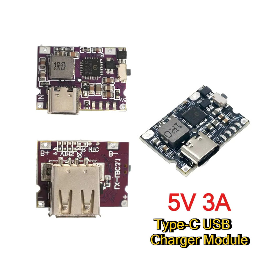 YTDMEN USB-C Lithium LiPo Batterie Ladegerät Modul 5V 3A zum Laden und Entladen in Lila - Bild 2