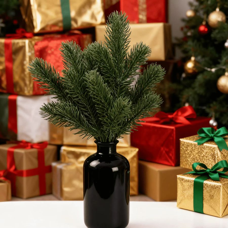 Smr Künstliche Kiefernnadeln aus Kunststoff für Weihnachtsdeko und DIY-Kränze, Grün - Bild 2