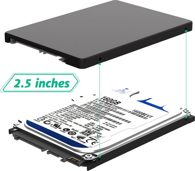 ALLOYSEED M.2 NGFF B-Key zu 2,5-Zoll SATA III SSD Adapter Gehäuse in Schwarz - Bild 1