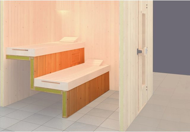 Weka Sauna-Innenausstattung mit isolierter Unterkonstruktion, braun, B: 200 cm, T: 180 cm - Bild 1
