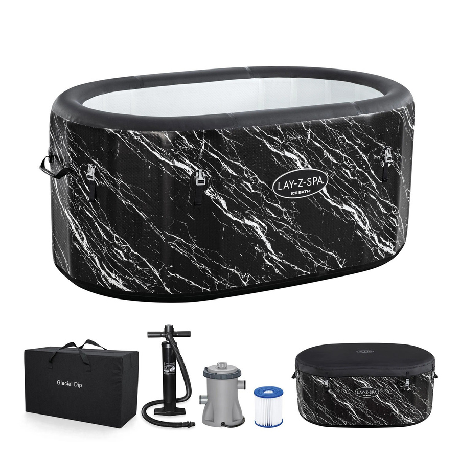 Bestway LAY-Z-SPA FortiFiber Eisbad Glacial Dip aufblasbar mit Filterpumpe, Schwarz, B/T/H: 152 x 92 x 71 cm - Bild 2
