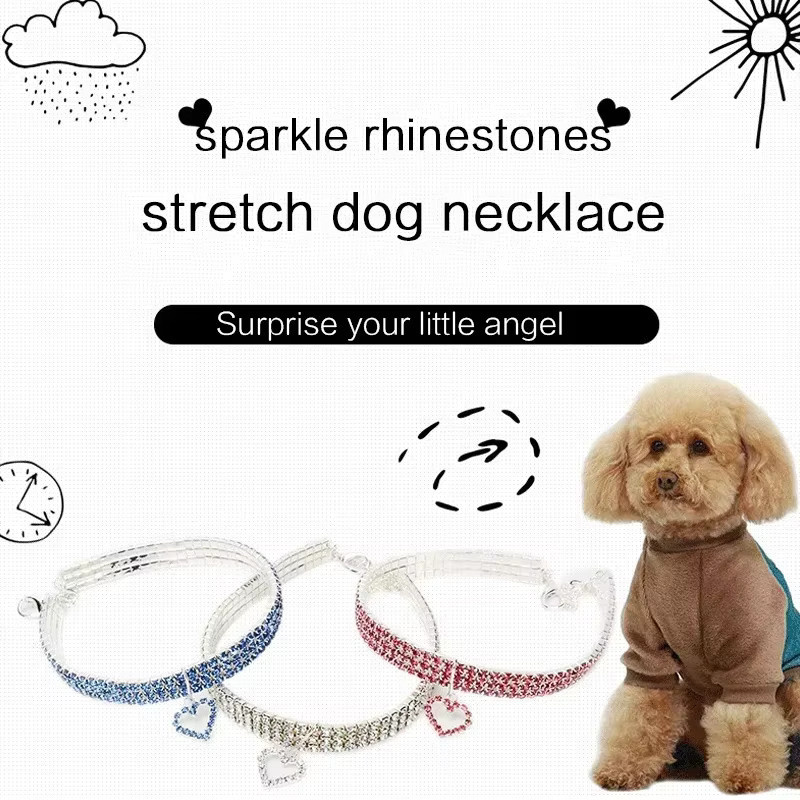 Halskette für Hund und Katze, Strass, verstellbar - Bild 2