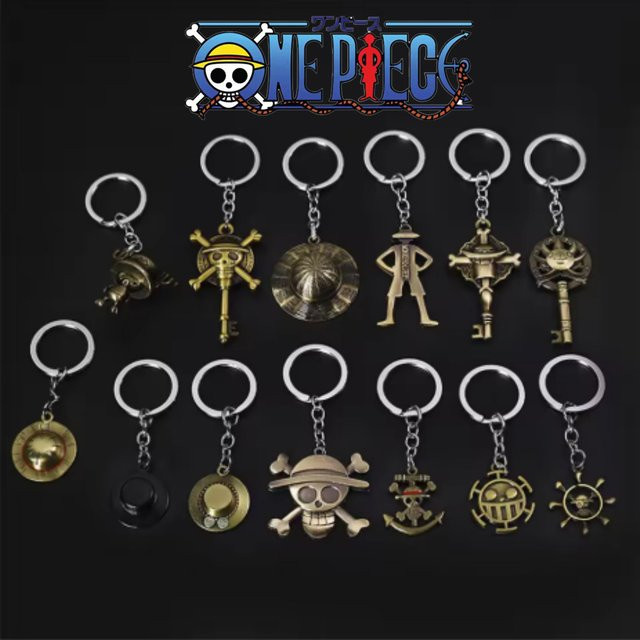 Bandai One Piece Vintage Metall-Schlüsselanhänger Strohhut Luffy Edward Newgate, Schlüsselanhänger - Bild 1