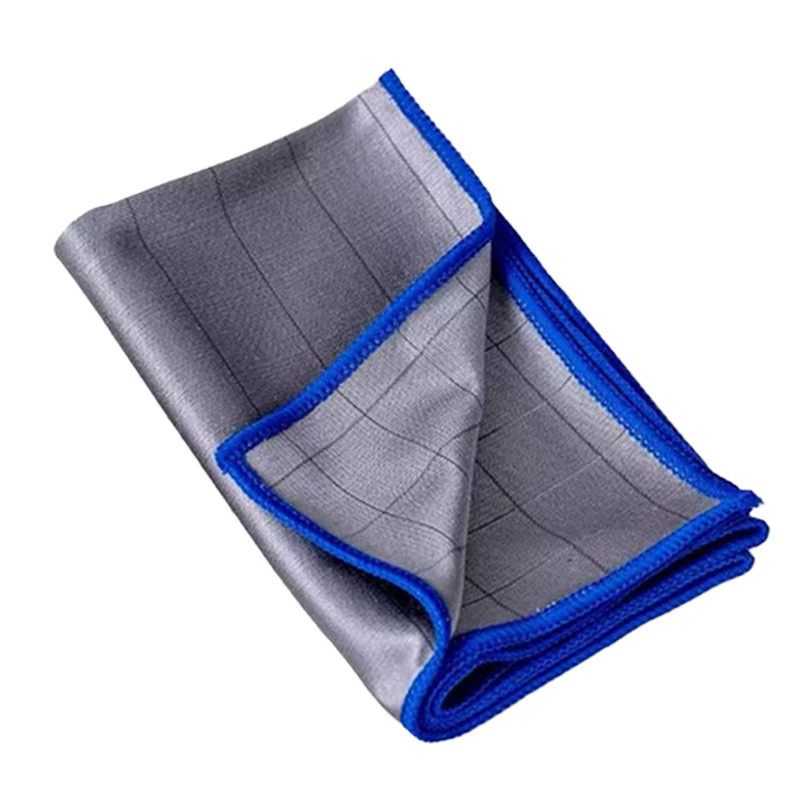 SEAMETAL Mikrofaser-Carbontuch zur Glasreinigung von Fenstern, Weingläsern und Geschirr in Blau und Grau, B/H: 40 x 40 cm - Bild 7