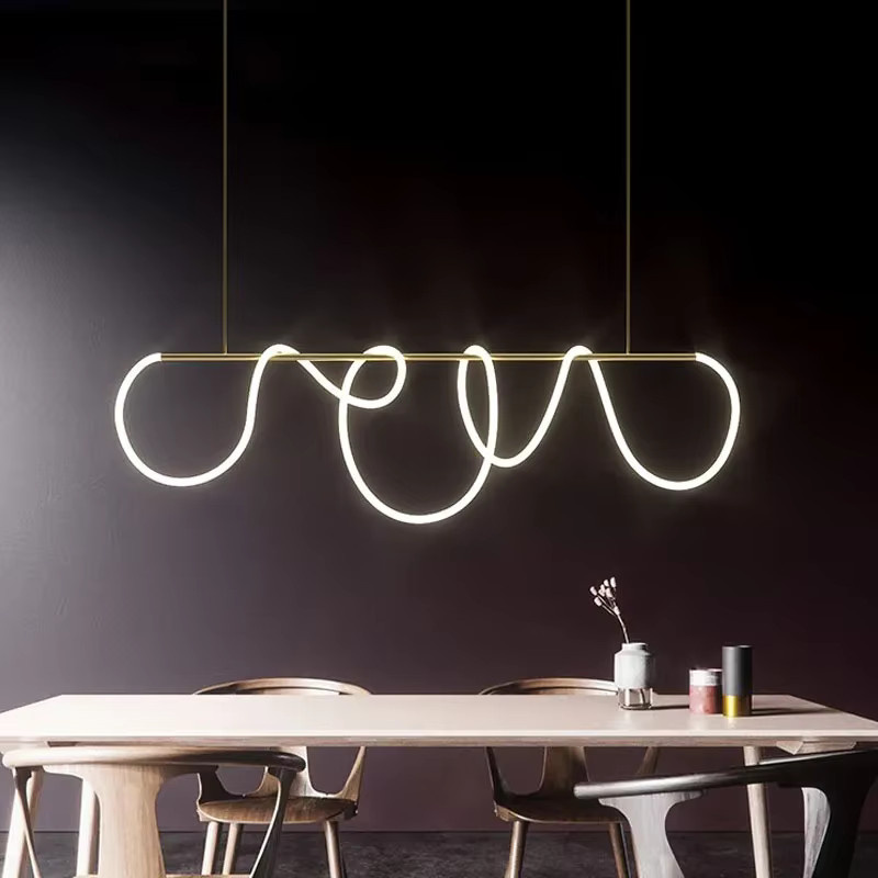 Moderne LED Pendelleuchte ludengchaoshi als lineare Deckenleuchte mit integriertem LED, Länge: 200 cm - Bild 2