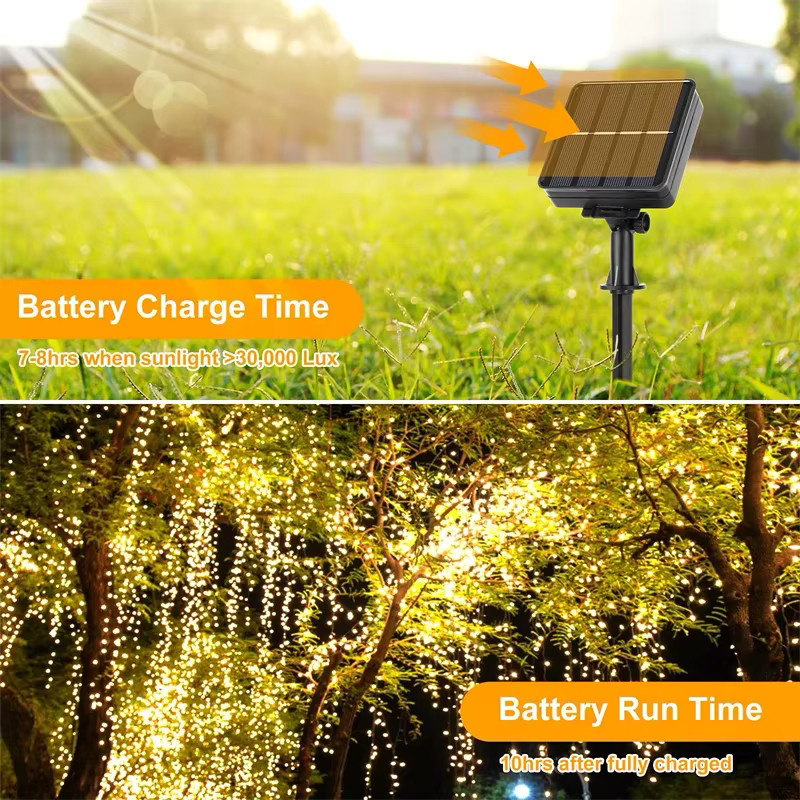 XIWANGFIRE Solar LED Lichterkette Outdoor Wasserdicht Mehrfarbig für Garten Party und Weihnachten - Bild 2