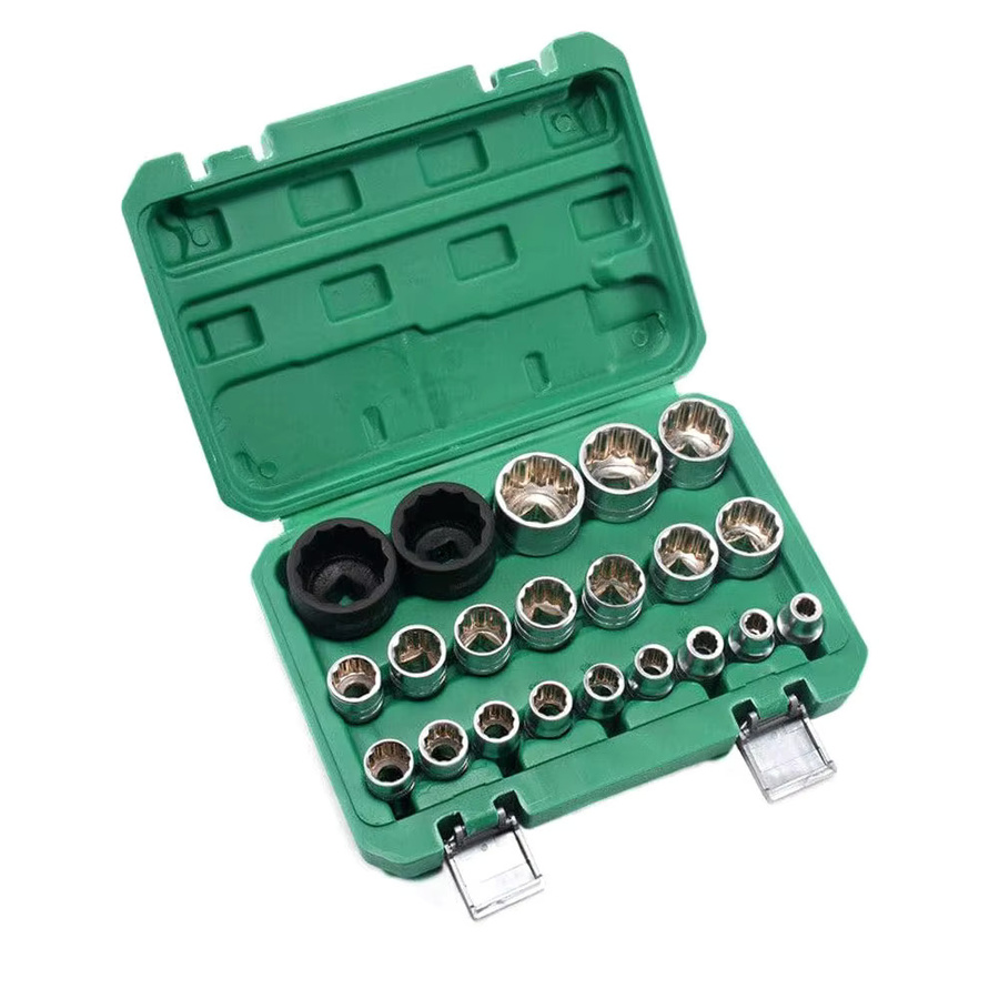 Podofo 21-teiliger Multi-Tooth-Steckschlüsselsatz mit 1/2 Zoll Antrieb für 6- und 12-kantige Steckschlüssel, 8-36 mm - Bild 2