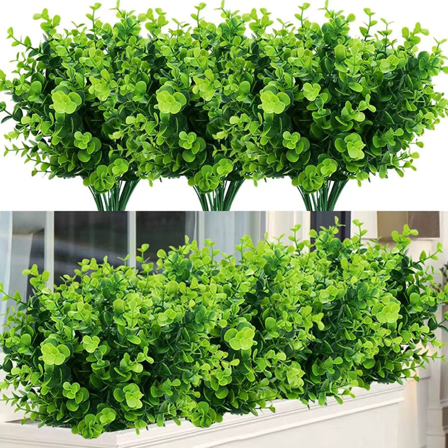Künstlicher grüner Eukalyptus für Dekorationen wie Weihnachtskränze, Hochzeiten oder als Tischdekoration - Bild 3