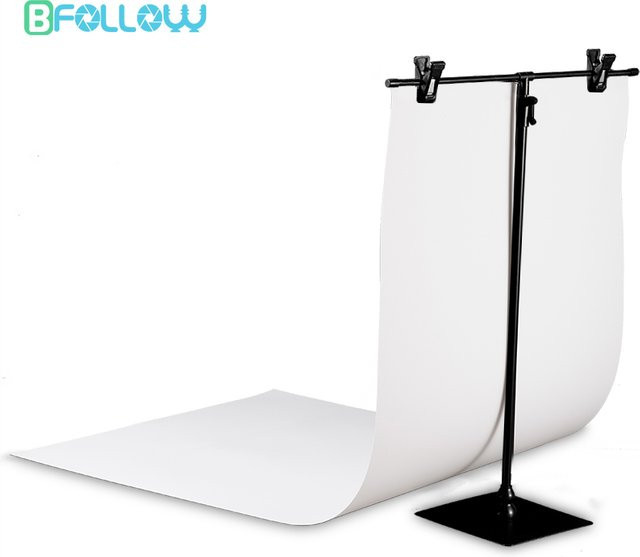 BFOLLOW T-förmiger Hintergrundständer mit 40 cm PVC-Requisit für Produktfotografie und Studio-Fotoshootings - Bild 1