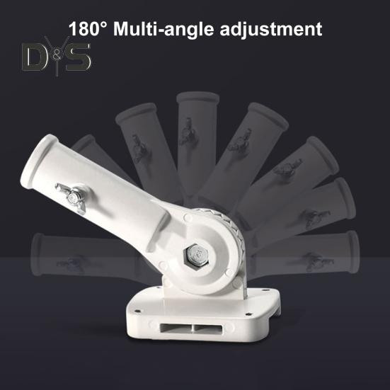 DYS Home Decor Fahnenmast zur Wandmontage aus Metall mit 3 Abschnitten und 360 Grad Drehung in Weiß - Bild 4
