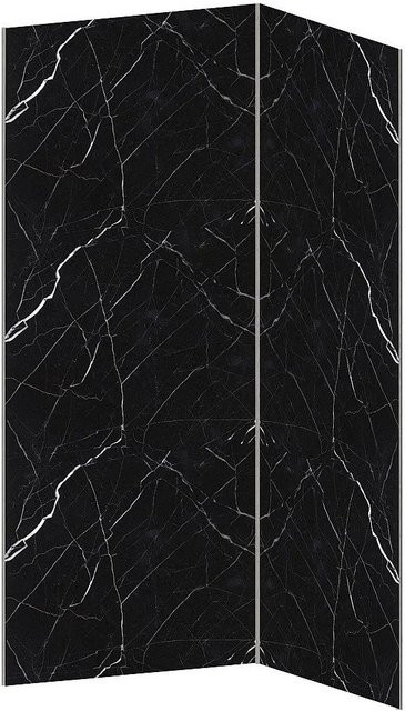Eneko Wandpaneele für die Dusche in Schwarz in Steinoptik aus Aluminium, Breite: 120 cm, Höhe: 210 cm, Tiefe: 2 cm - Bild 1