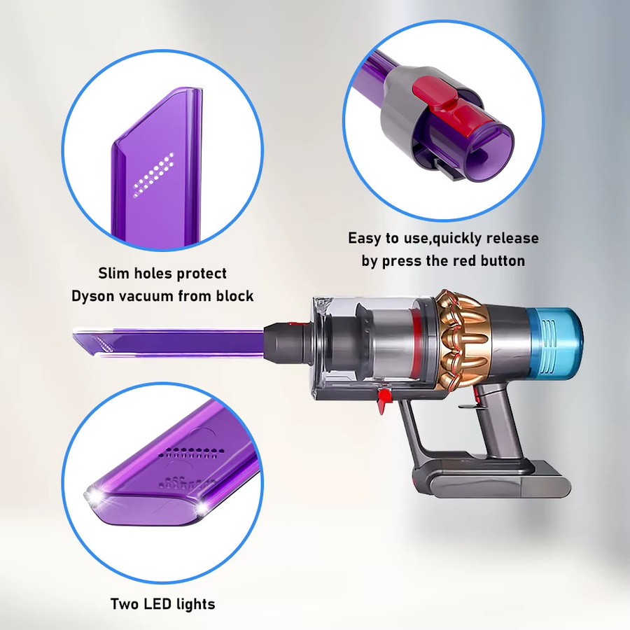 Dyson LED Bodenreinigung Düse mit Licht in Lila für Akku Staubsauger V7 V8 V10 V11 V15 - Bild 2