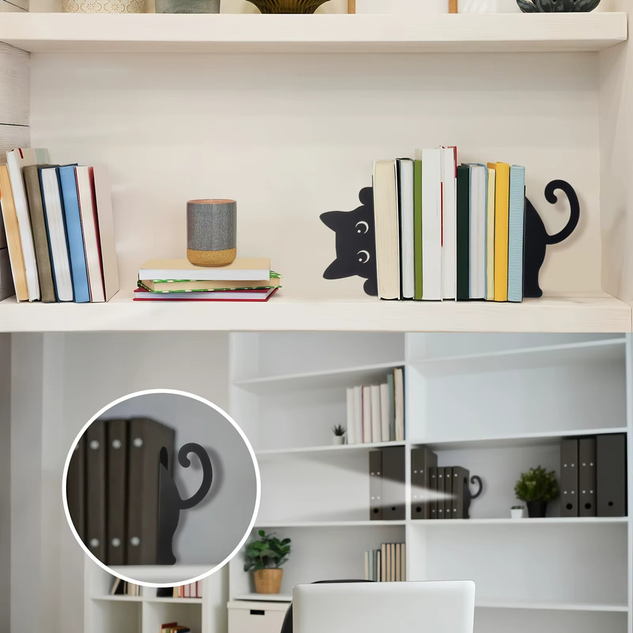 Dekorative Metall-Buchstütze in Schwarz für dein Arbeitszimmer - Bild 3