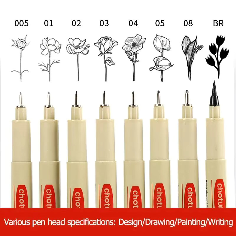 FineLine Stift-Set mit extrafeiner Spitze, wasserfeste Skizziermarker in Multicolour für Schule und Büro - Bild 2