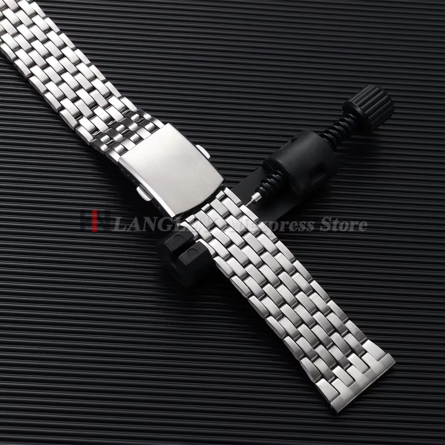 langley Uhrenarmband Edelstahl, Silber, Faltschließe, Herren Damen - Bild 2