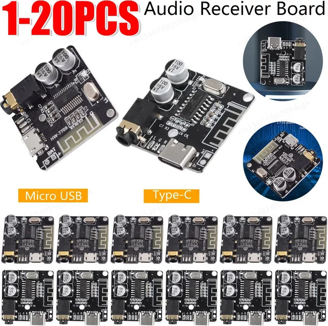VHM-314 Bluetooth Audio Empfänger und WiFi Stereo Musik Modul mit 3,5mm Aux Anschluss, Schwarz - Bild 1