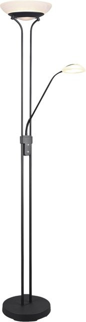 Reality Leuchten Orson Stehlampe in Mattschwarz und Weiß aus Metall und Glas, Höhe: 180 cm, Durchmesser: 32 cm - Bild 1