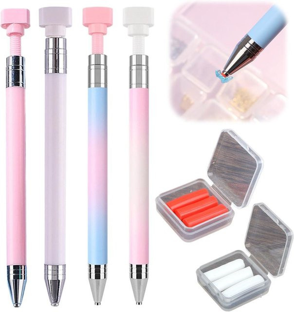 Nachfüllbarer Diamantkunst-Stift in Rot mit Rotationsfunktion für DIY-Nagelkunst und Diamantmalerei aus Kunststoff - Bild 1
