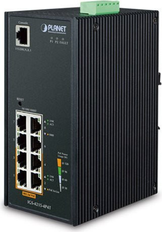 PLANET IGS-4215-4P4T Managed Switch mit 4 x 10/100/1000 Mbit/s und 4 x 10/100/1000 Mbit/s PoE zur DIN-Schiene Montage (144 W) - Bild 1