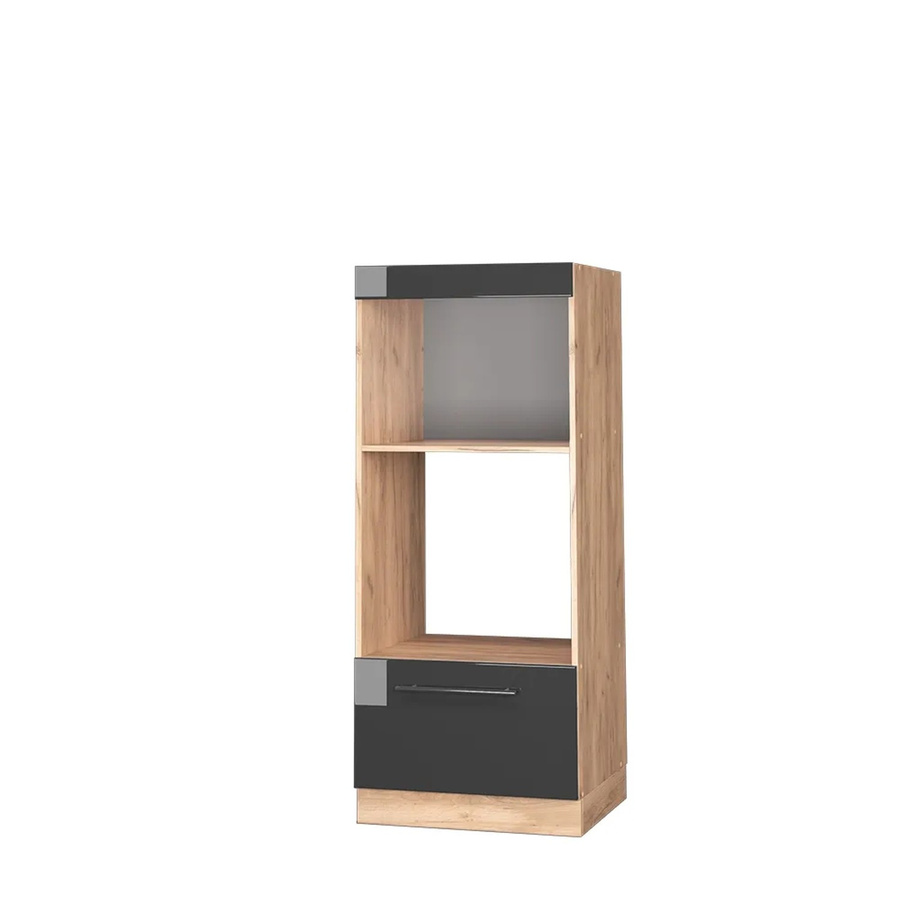 Vicco Mikrowellenschrank Fame-Line in Anthrazit Hochglanz und Goldkraft Eiche, Breite: 60 cm, Höhe: 153,6 cm, Tiefe: 44,53 cm - Bild 2