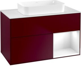 V&B Waschtischunterschrank Finion in Weiß lackiert, Breite: 100 cm, Tiefe: 60,3 cm - Bild 1