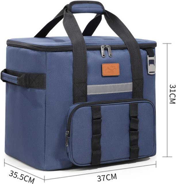 Isolierte Kühltasche von iongiuming in Blau mit 40 l Fassungsvermögen für Camping und Picknick - Bild 1