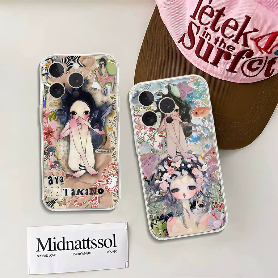Aya Takano Japanische Maler Handyhülle für Apple iPhone 11 bis 17 Pro Max Mini, transparente Stoßfänger-Abdeckung in Multicolour - Bild 3
