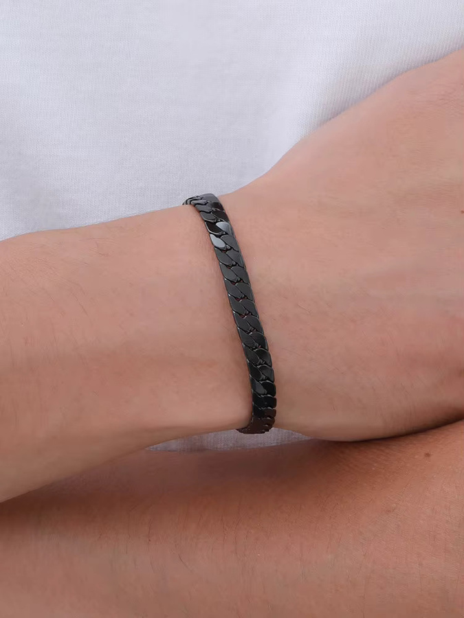 mprainbow Armband Edelstahl, 6mm, Schwarz, Herren - Bild 4
