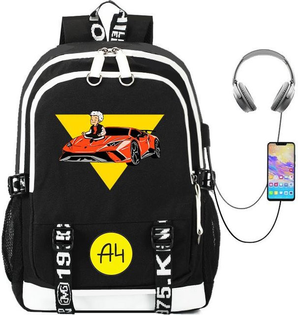 3-teiliges Schulrucksack-Set in Schwarz aus Oxford-Stoff mit großem Fassungsvermögen, Schultasche, Schultergurt und Federmäppchen - Bild 1