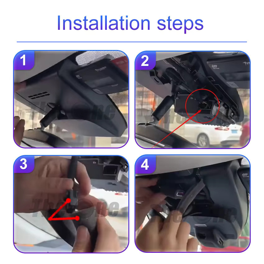 HESHECAM Dash Cam für Toyota Corolla Kreuz 2023-2026, Auto Kamera Recorder mit WIFI und DVR Funktion, Schwarz - Bild 2