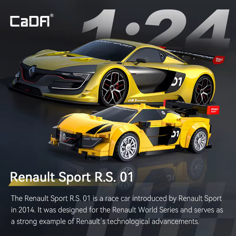 CaDA Baustein-Autoset Renault Supersportwagen im Maßstab 1:24 - Bild 1