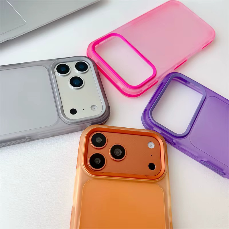 Stoßfeste und rutschfeste Handyhülle von RPKKS für iPhone 17 Air 16 15 14 13 12 11 Pro Max in Pink, mattiert und transparent - Bild 2