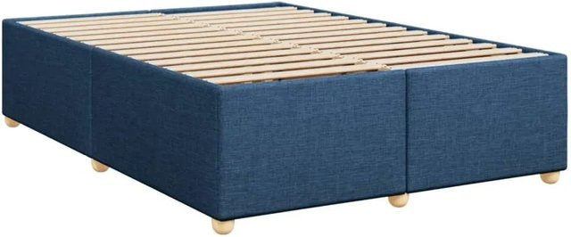 vidaXL Bettgestell aus Kiefernholz und Stoff in Blau B/T/H: 140 x 200 cm - Bild 1
