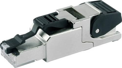 Telegärtner RJ45 Stecker CAT 6A geschirmt, gerade, 8P8C, Farbe: Silber - Bild 1