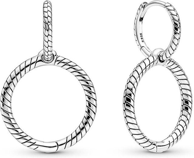 Creolen 925 Silber, Weiß, Damen - Bild 1