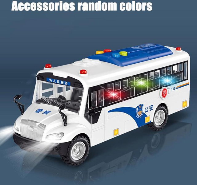 Linyi toy car Polizei Auto Bus, Diecast Modell, mit Licht und Sound, ab 3 Jahren - Bild 1