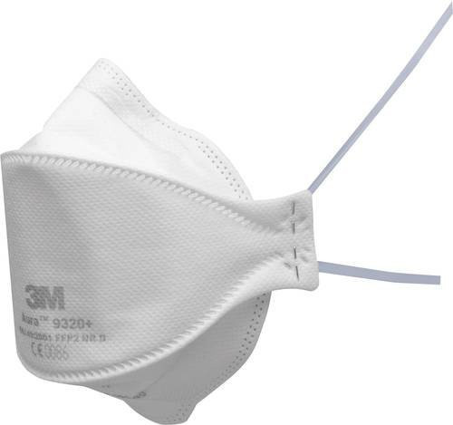 3M Aura 9320+ Feinstaubmaske FFP2 ohne Ventil, Weiß, 20 Stück - Bild 1