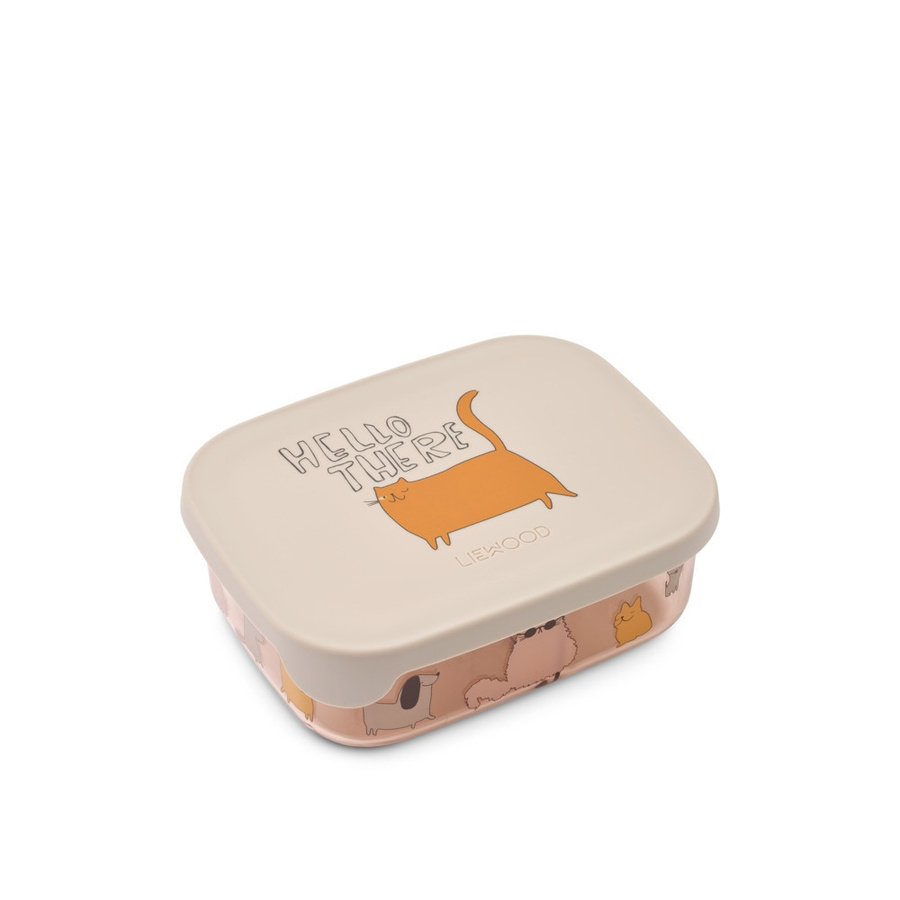 Liewood Arthur Tritan Lunchbox Brotdose mit Trennfächern Cats and Dogs in Sand/Beige - Bild 1
