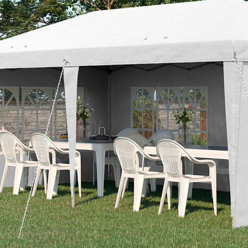 Outsunny Faltpavillon mit Seitenwänden in Weiss, B/T/H: 585 x 295 x 270 cm - Bild 4